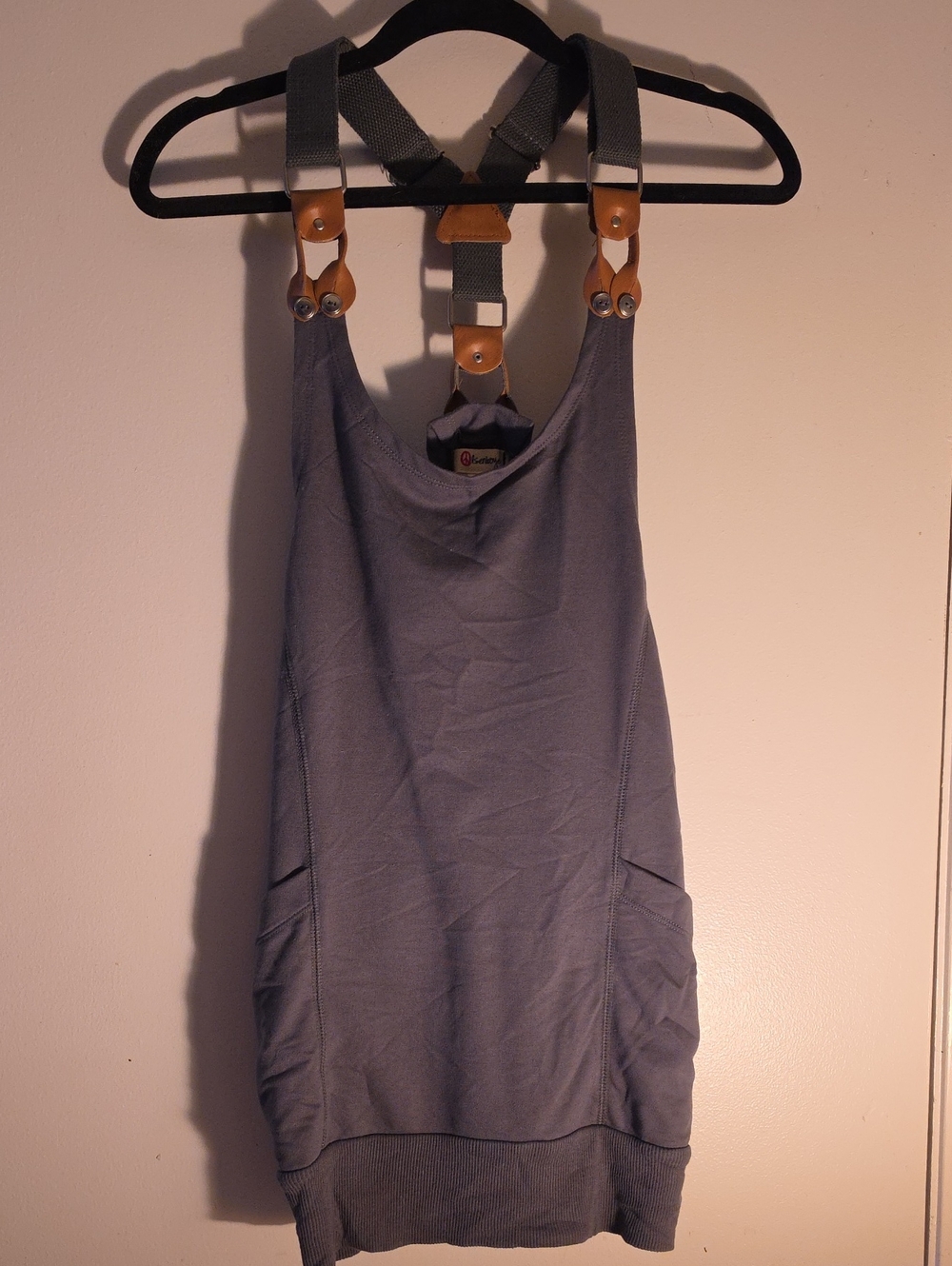 Isenboye Gray Sleeveless Utility Tank with Adjustable Straps